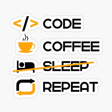 Code Coffee Sleep Repeat Sticker