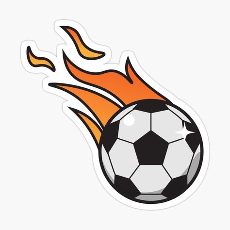 Flaming Soccer Ball Sticker 🔥⚽