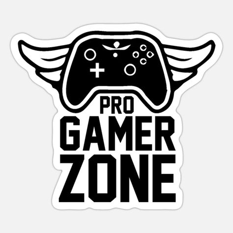 Pro Gamer Zone Sticker – Gaming Controller with Wings Design