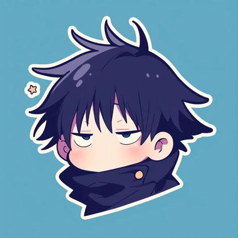 Chibi Cool Anime Boy Sticker – Sleepy Expression - Anime