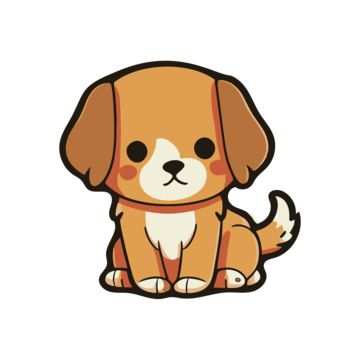 Adorable Puppy Cartoon Sticker