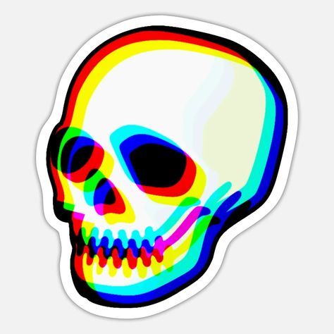 Trippy Skull Sticker