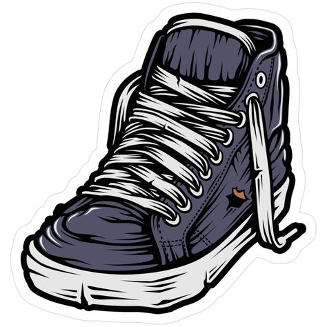 Vintage High-Top Sneaker Sticker – Retro Street Style