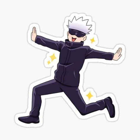 Gojo Running Sticker – Chibi Anime Style