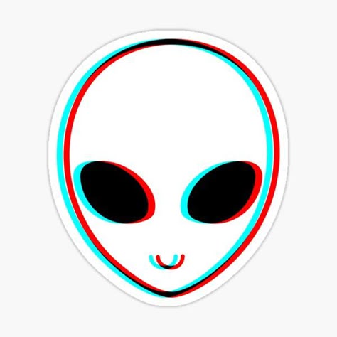 Glitch Alien Face Sticker