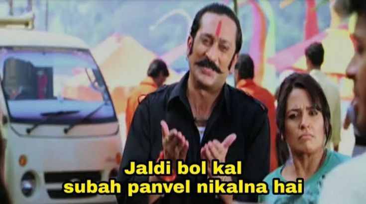 Jaldi Bol Kal Subah Panvel Nikalna Hai Meme Sticker π | Classic Bollywood Meme Vinyl