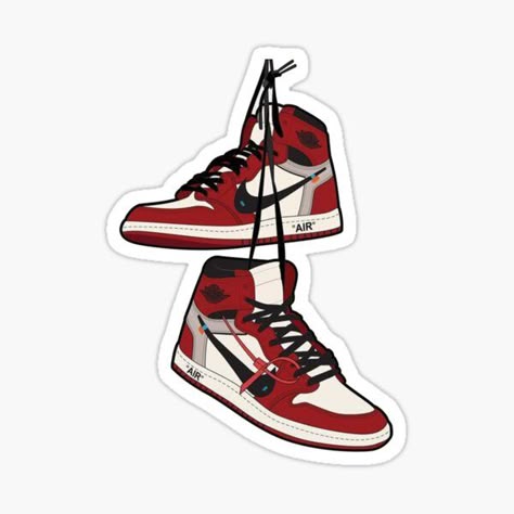 Classic Red High-Top Sneakers Sticker – Streetwear Edition