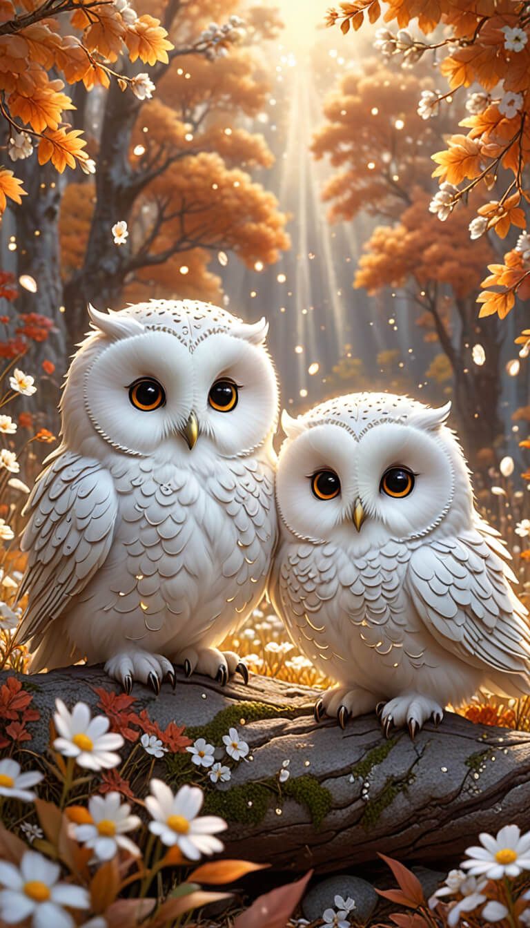 Owls A4 Size Wallpaper