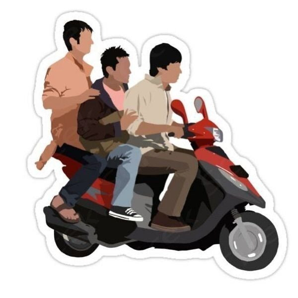 Squad Goals on a Scooter- 3 idiots Sticker