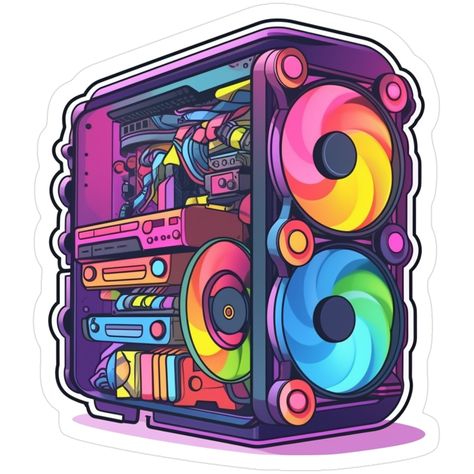 RGB Gaming PC Sticker – Colorful Gamer Setup Design