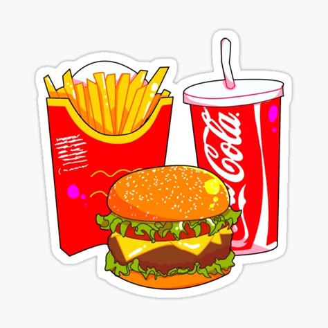 Burger, Fries & Cola Sticker πππ₯€