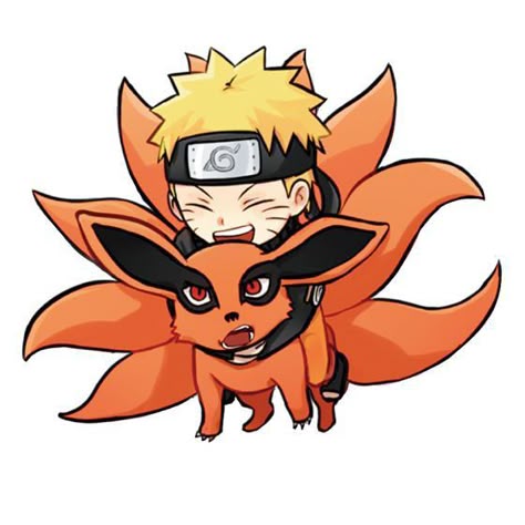 Chibi Ninja & Nine-Tailed Fox Sticker - Anime