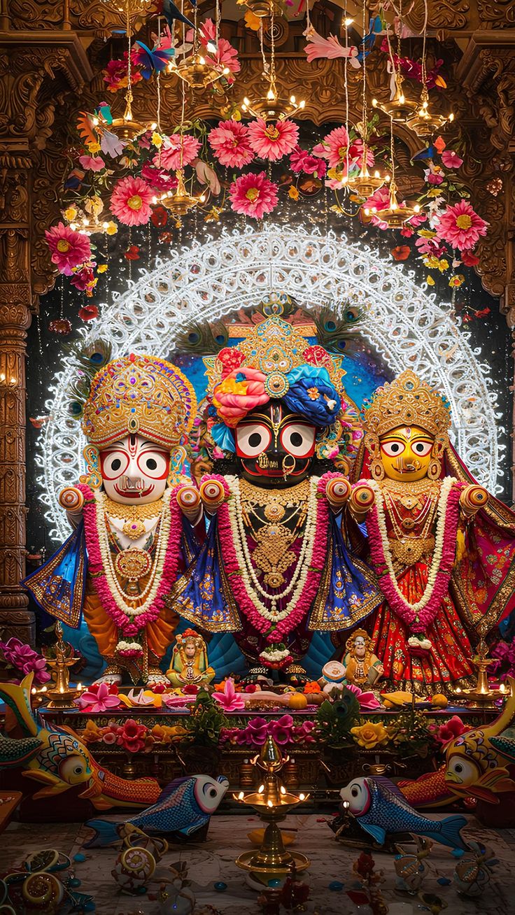 Jagannath, Balabhadra, and Subhadra A4 Size Wallpaper