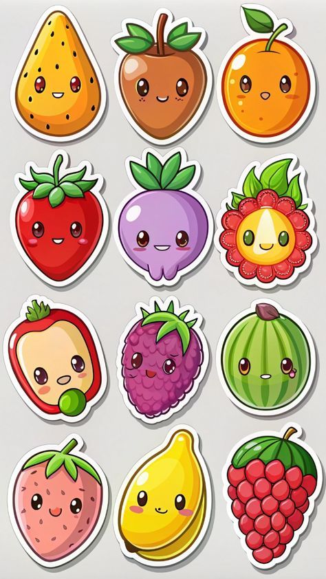 Kawaii Fruit Sticker Pack ππππ