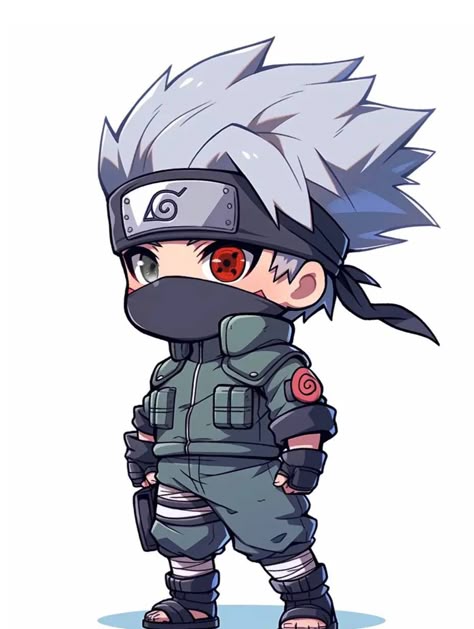 Chibi Ninja Master Sticker – Silver-Haired Sensei ⚡