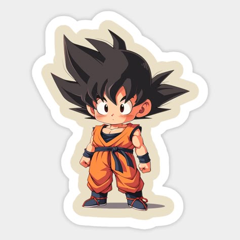 Chibi Warrior Sticker-Orange Gi Edition - Anime
