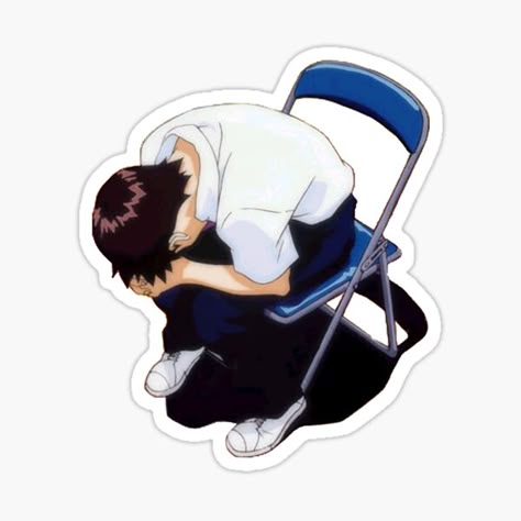 Sad Anime Boy Sticker