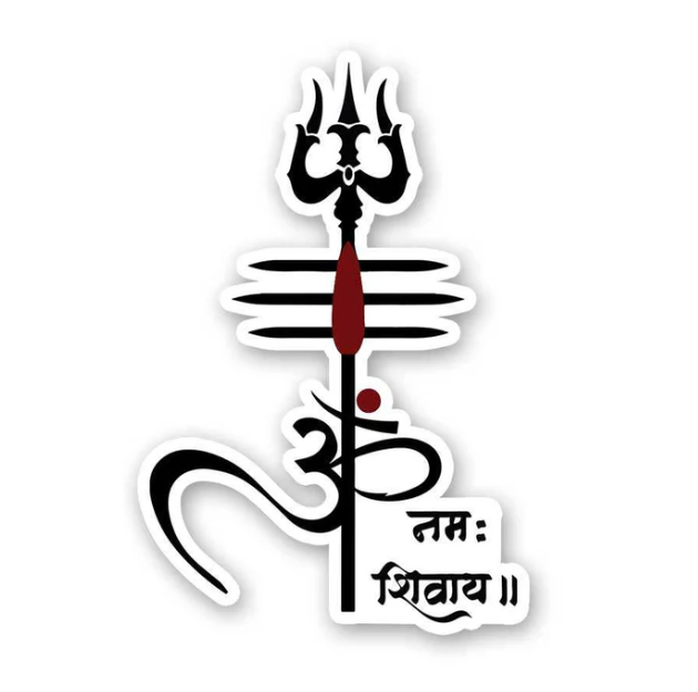 Divine Lord Shiva Trishul & Om Sticker 🕉️🔱