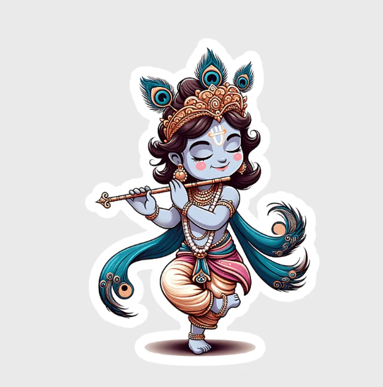 Divine Krishna Sticker – Lord of Love and Compassion