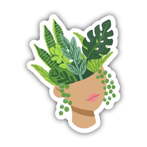 Botanical Head Planter Sticker 🌿✨