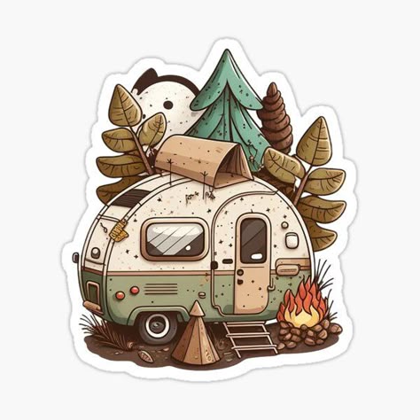 Cozy Camper Adventure Sticker