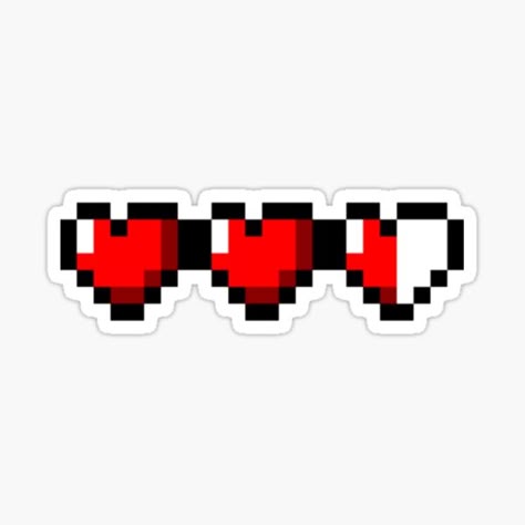 Pixel Hearts Gaming Sticker – Retro Gamer Life Bar ❤️🎮