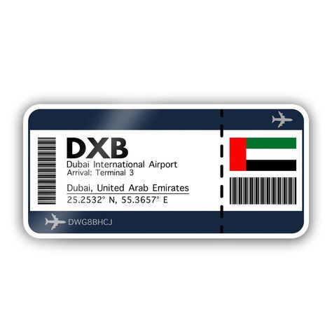 Dubai DXB Airport Sticker – Travel with Style!