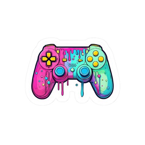 Colorful Drip Game Controller Sticker – Vibrant Gamer Aesthetic 🎮🌈
