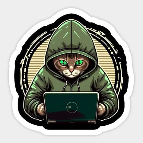 Hacker Cat Sticker ๐พ๐จโ๐ป