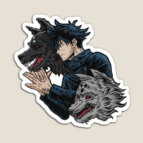 Megumi Fushiguro with Divine Dogs Sticker – Jujutsu Kaisen