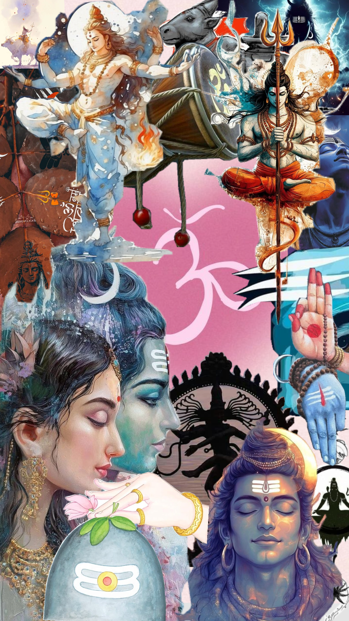 A Collage of Lord Shiva A4 Size Wallpaper