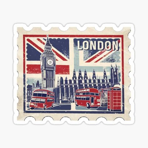 London Sticker – Vintage Stamp Design