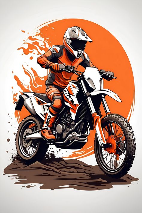KTM Dirt Bike Rider Sticker