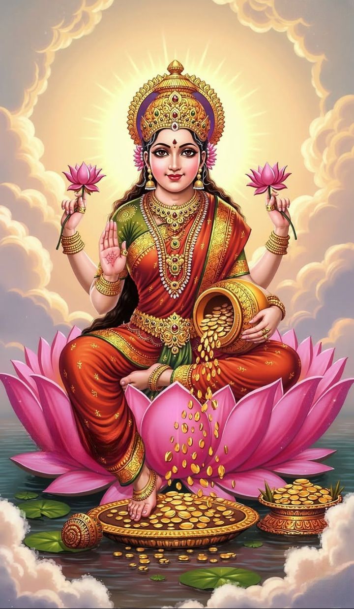 Goddess Lakshmi A4 Size Wallpaper