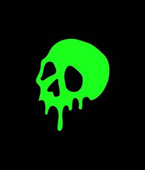 Neon Green Dripping Skull Sticker