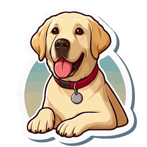 Happy Labrador Cartoon Sticker