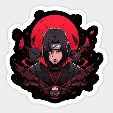 Itachi Uchiha Red Moon Sticker - Anime