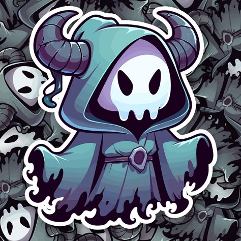 Cute Ghost Reaper Sticker - Anime