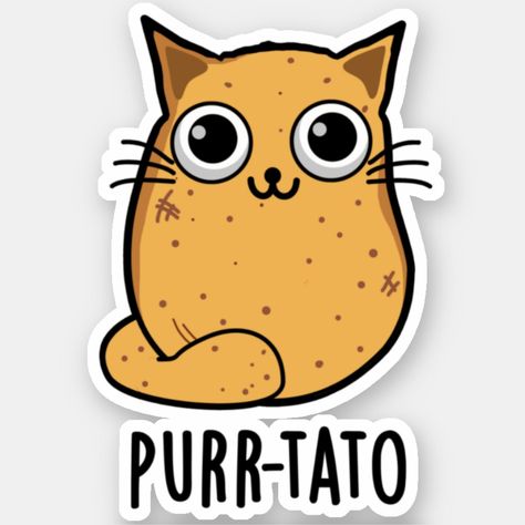 Purr-tato Cat Sticker