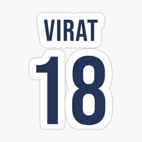 Virat 18 Jersey Number Sticker