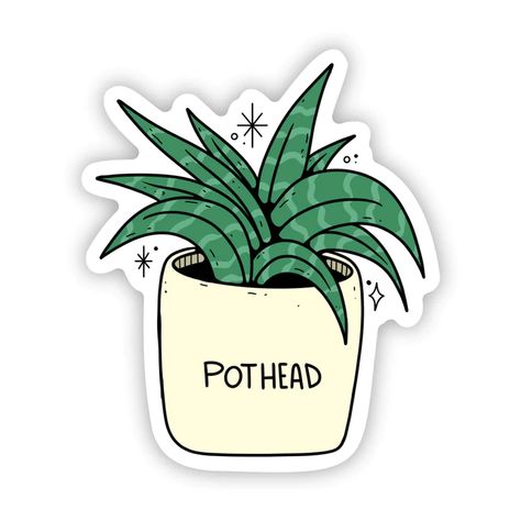 Pothead Plant Sticker – Funny Gardening Vinyl 🌱