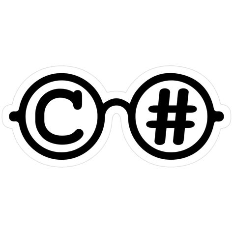 C# Glasses Sticker