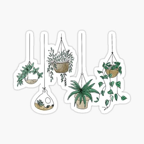 Hanging Plants Gardening Sticker 🌿