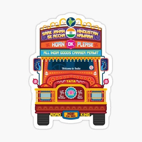 Indian Truck Art Sticker – Desi Vibes on Wheels