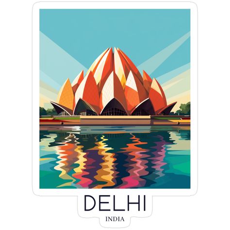 Delhi Lotus Temple Sticker – Icon of Peace & Beauty