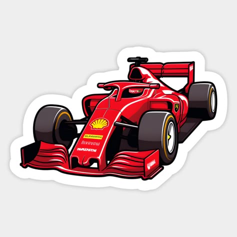 Red Ferrari F1 Racing Sticker – Speed Meets Style