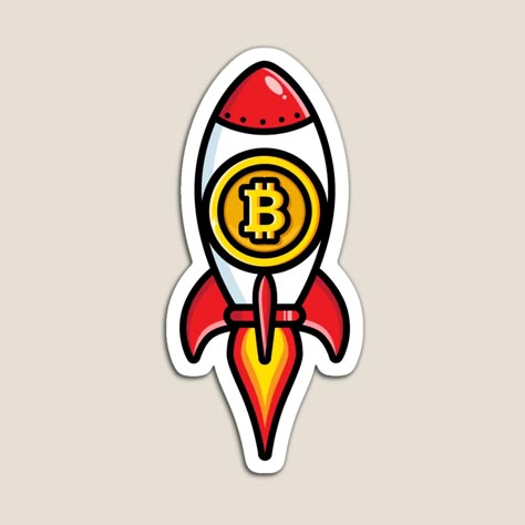 Bitcoin Rocket Sticker – Blast Off with Crypto Gains!