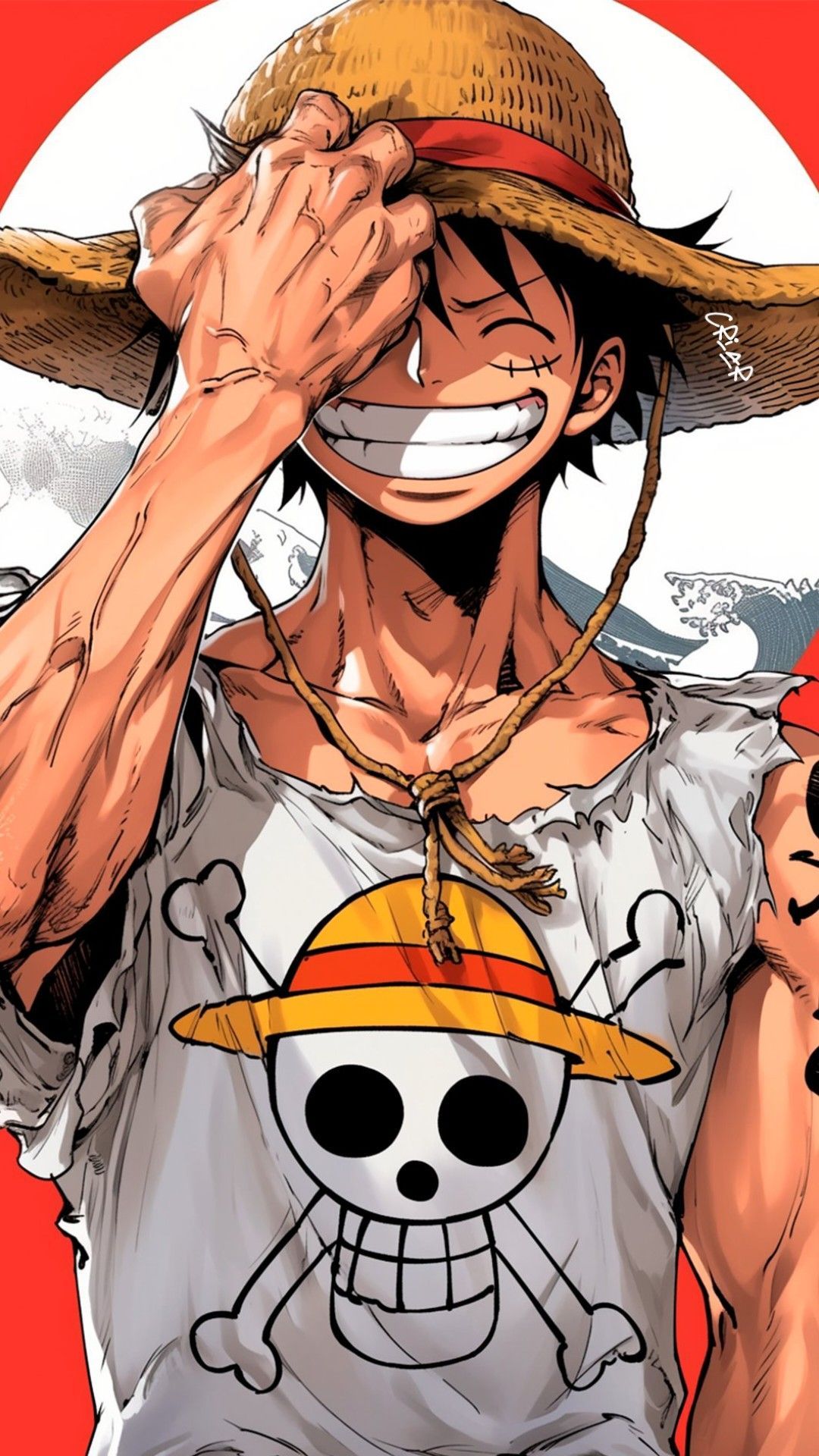 Skeleton Straw Hat A4 Size Wallpaper
