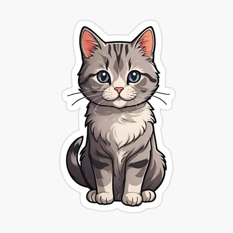Adorable Gray Tabby Cat Sticker