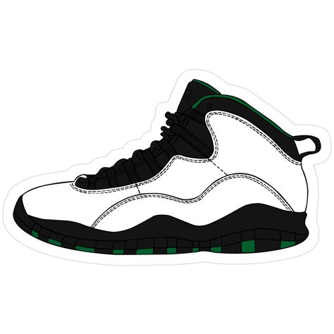 Black, White & Green High-Top Sneaker Sticker – Streetwear Essential